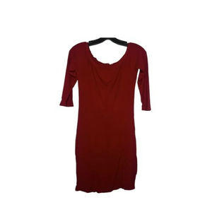 Charlotte Russe Casual Stretch  Dress - Size Large - Red Color  Half Sleeve